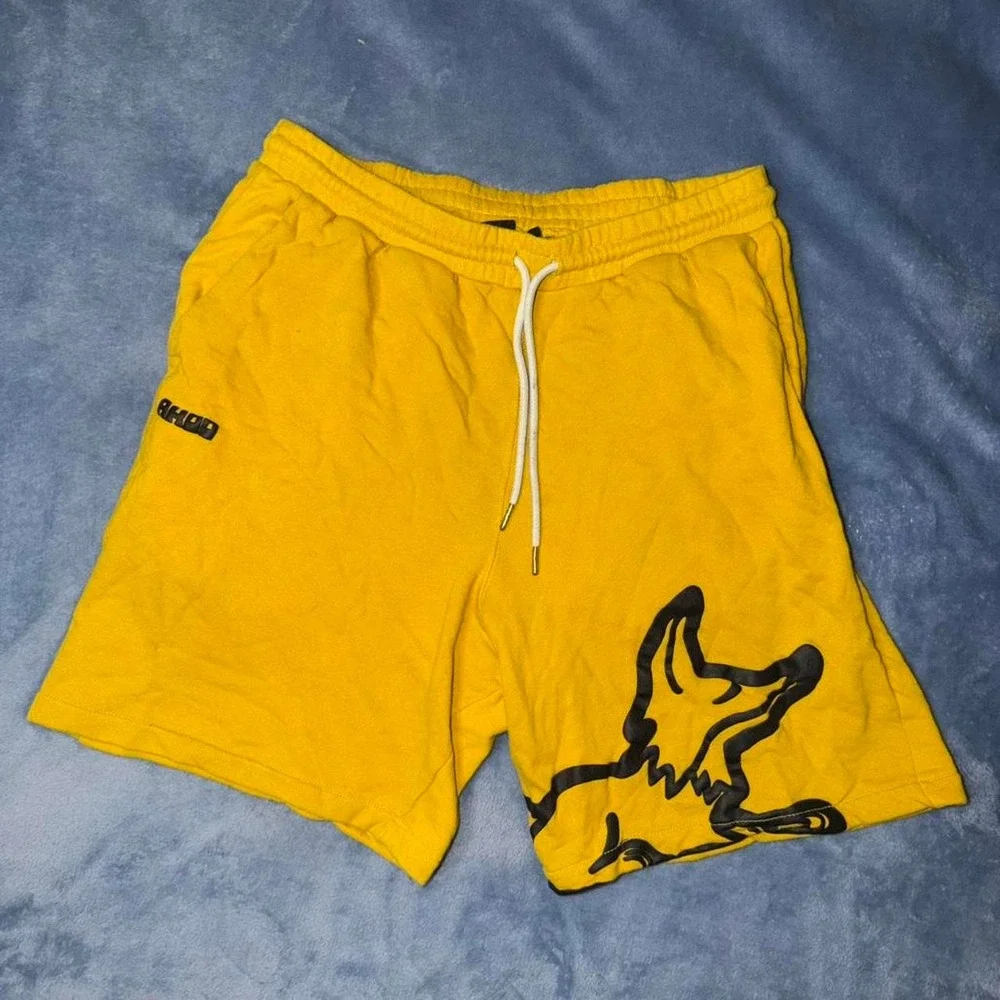 Akoo Fox Racing yellow shorts men Size M #